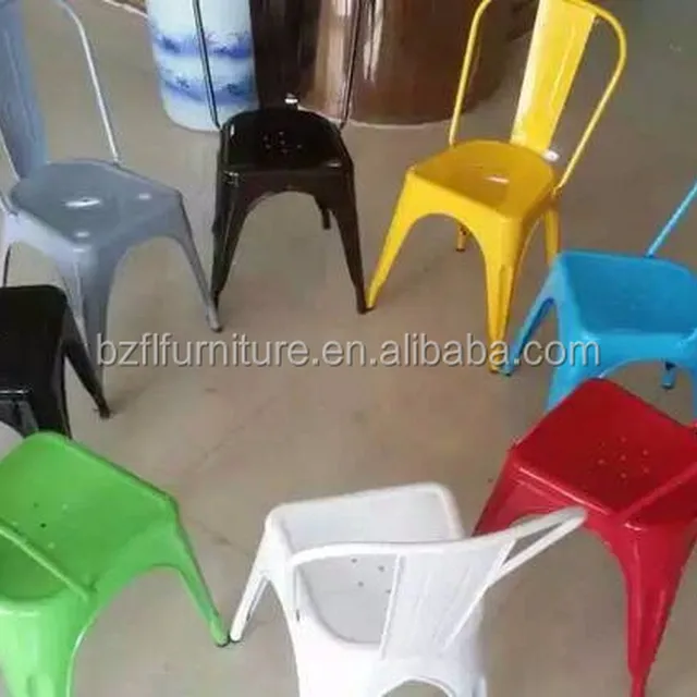 Popular Colorful Modern Restaurant Living Room Industrial Dining Metal Garden Chair