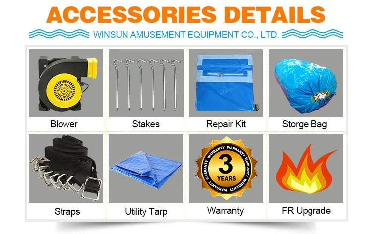 20ft 2-Lane Slide Wet n Dry inflatable water slides water units