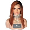 SHY HAIR New Products Ombre Orange Straight Bob Brazilian Hair Full Lace Wig
