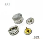 Custom wholesale fashion ring prong metal snap button for jeans