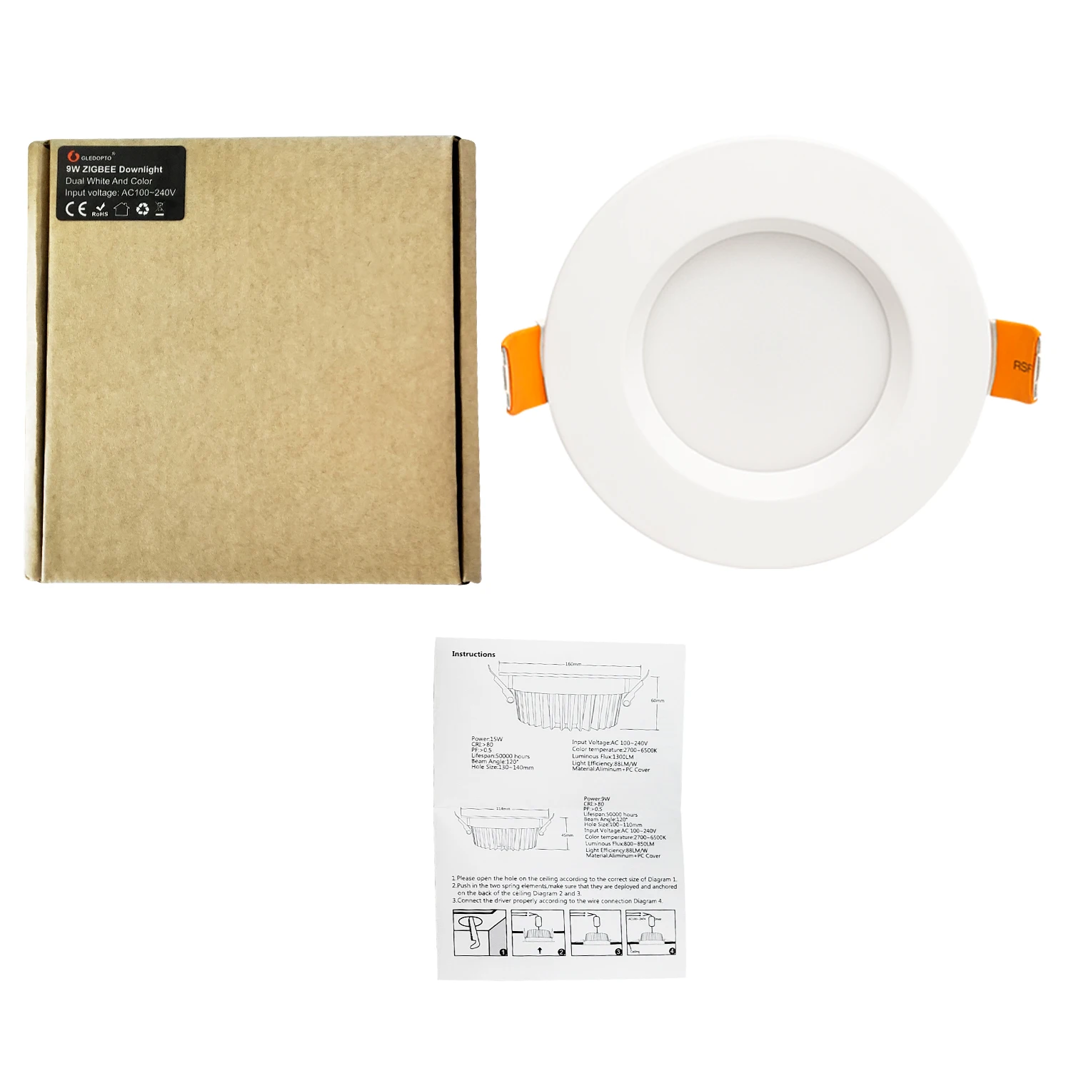Gledopto Home Assistant cct RGBW Alexa Google Home Home Automation Zigbee Led Downlight - ANKUX.COM