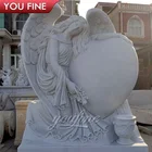 White Marble Angel Monument Headstone Tombstone