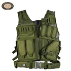 Fashion mens army green multi pocket olive polyester tactical vest military custom combat outdoor