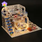 Hottest with light china classic wooden toy doll house furniture toys