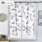 NAPEARL fancy printed flower design turkish sheer kitchen curtain fabric roman blinds for room window