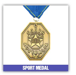 Unique design custom metal bronze 3d color painted rectangular australia kangaroo logo tennis rugby medal
