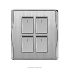 2018 New Stainless Steel PC Panel Wall Switch 4 Gang 1 Way Switch Customized Factory