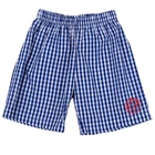 Latest design cotton blue plaid embroidery baby boys shorts