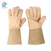 Custom 34cm Long Pig Grain Leather Welding Gloves