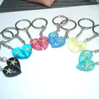 New Underwater World Starfish Themed Keychain Key Ring Best gift for couples
