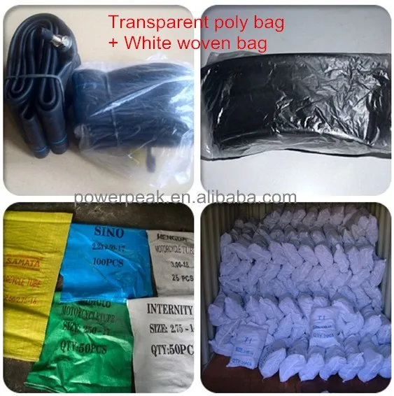 Transparent poly bag + White woven bag