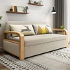 Unique design hot sale cheap sofa bed modern two seaters foldable wood fabric sofa cum bed