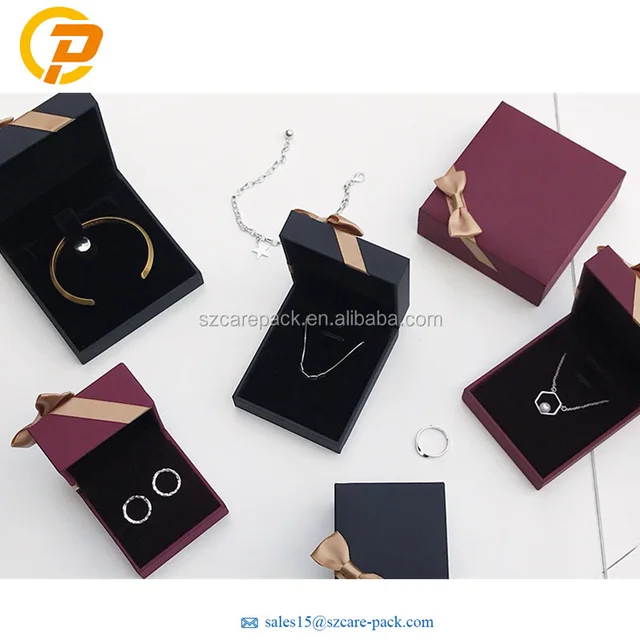 custom logo leather wedding ring/necklace jewelry gift boxes