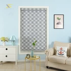 Grid design blackout zebra roller blinds matching to curtains