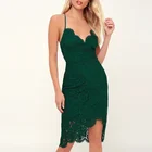 Custom Elegant Women Sexy V-neck Lace Party Bodycon Dress