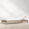 Beach outdoor furniture new design wooden backrest adjustable daybed teak chaise lounge