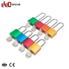 High Security Three Size Shackle Custom Logo Colored Aluminium Padlock