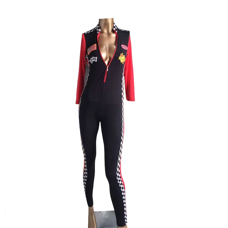 Women Sexy Black Long Sleeve Race Car Driver Costume Racer Babe Uniformsrace Car Driverrace 3035