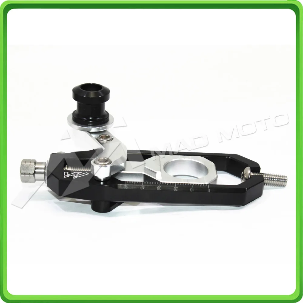 Motorcycle Chain Tensioner Adjuster with spool kit for Yamaha FZ1 2006 2007 2008 2009 2010 2011 2012 2013 2014 2015 Black&Silver (10)