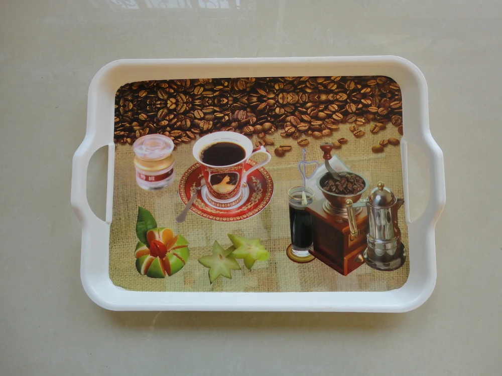 Custom Large Shallow Plastic Serving Tray Plastic Tray With Dividers