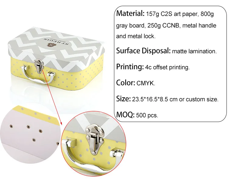 suitcase shape gift box cardboard kids mini paper