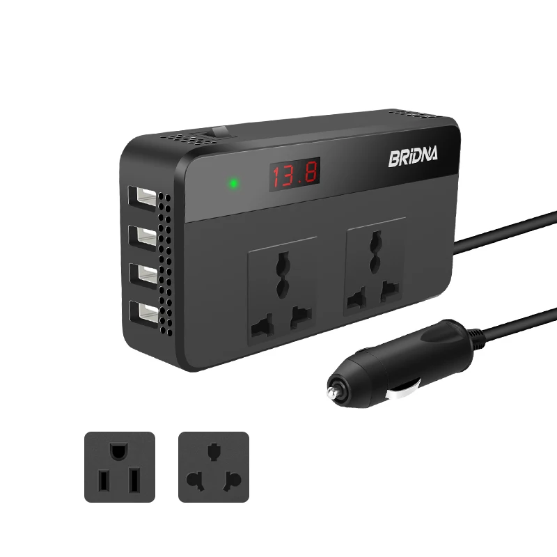 200W智能数显逆变器批发12v转110v/220v迷你汽车车载逆变器定制