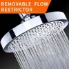 Luxury Spa Rainfall High Pressure 6" shower head with Removable Water Restrictor