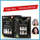 Natural gray coverage hair color Sachet hair shampoo 5 Mins Dye Black Shampoo for gray hair