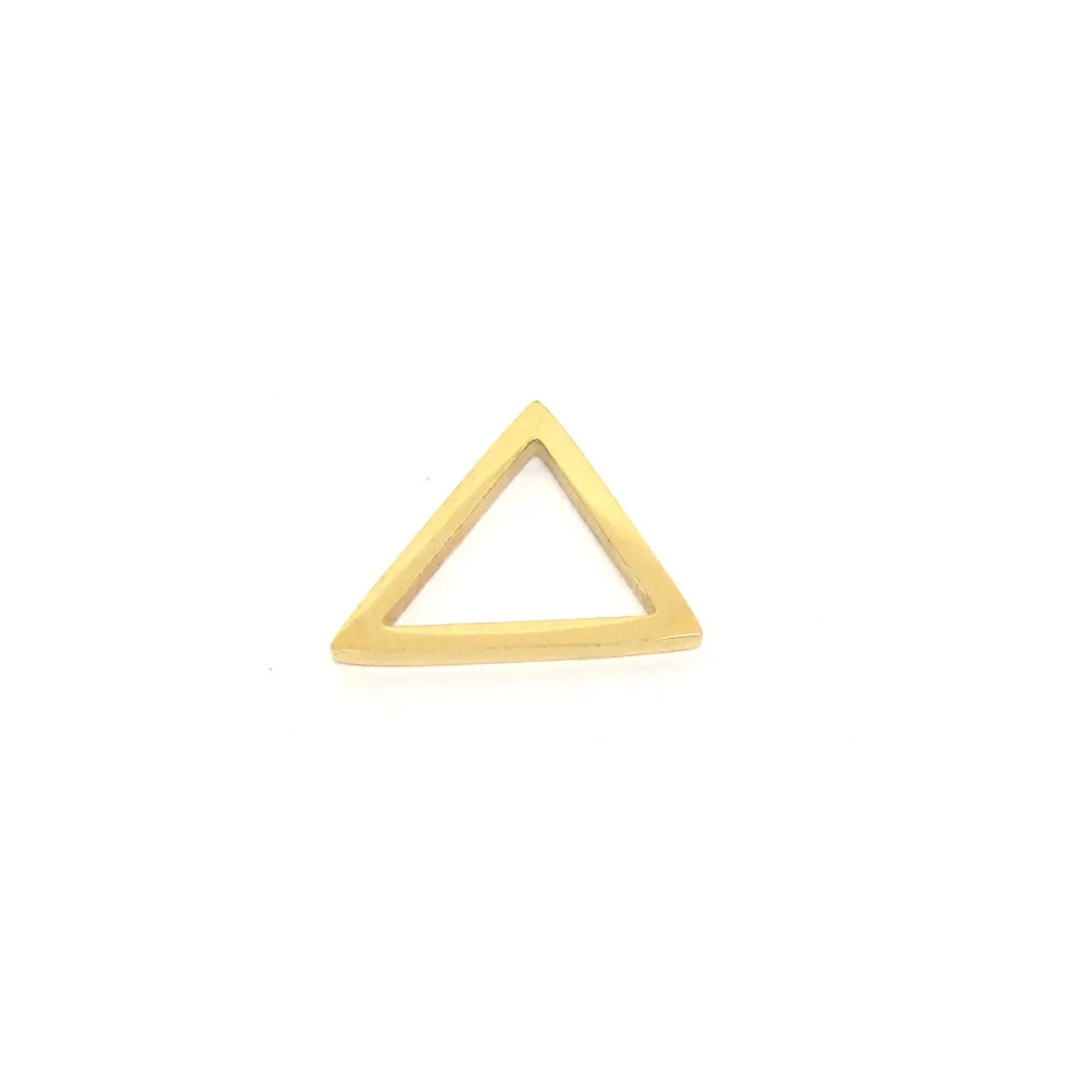 Stainless steel gold color triangle shape items charm for bracelets