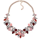 Yiwu Jianshen Jewelry New Design Fashion Cheap Beautiful Fancy Rhinestone Statement Necklace Acrylic Newest Crystal Necklace