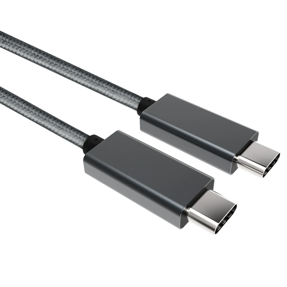 Dark Gray metal shell nylon 10Gbps type c fast cable usb 3.1 c to C Gen 2 4K audio video support - ANKUX.COM