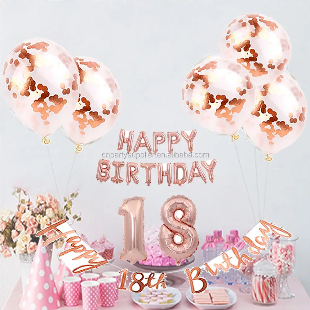 number balloons hulium banner confetti balloon happy birthday
