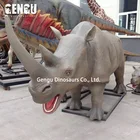 Theme Park Lifesize Animal Model Animatronic Rhino
