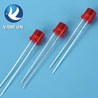 Color diffused 2-pin blinking flat top flashing red emitting diode led