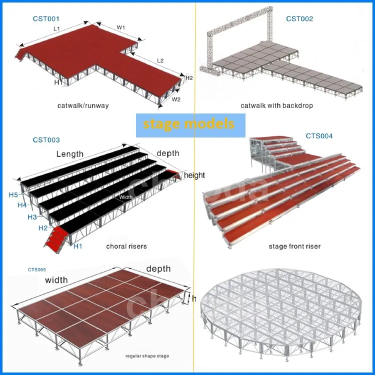 Trade Assurance Customizable Compact Aluminum Portable Stage