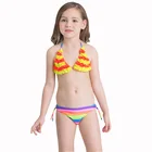 Floral Micro Triangle Swimsuit Rainbow String Beachwear Sexy Kid Bikini