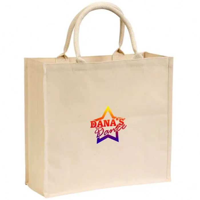 gusset paper bags with pp rope and custom logo