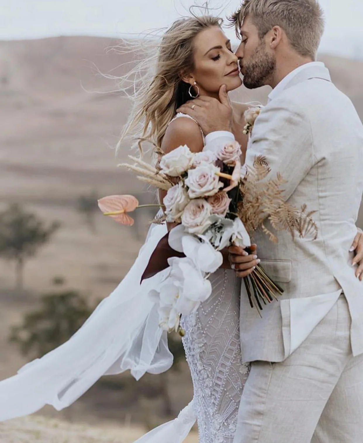 New Arrival Bohemian Style Bridal Dresses Hand Made Beaded Mermaid