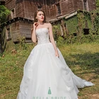 Real pictures backless beautiful ball dress bridal wedding gown for plus size