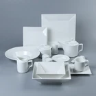 YX square series Promotional restaurant hotel china porcelain white square ceramic dinnerware sets