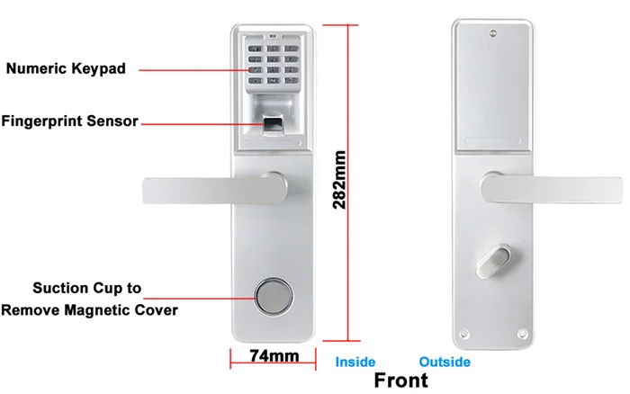 Hfsecurity HF LA801 USB Password RFID Card Electronic Timer Padlock with Battery Doorlock 2 Years Apartment HFSEURITY