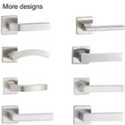 Stainless Steel Rectangular Lever Handle On Square Rose For Interior Door