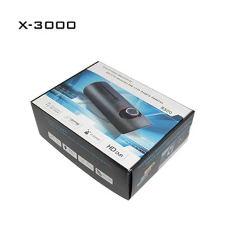 2.7 pulgadas doble lente coche DVR X3000 R300 dual con GPS G-sensor  videocámara 140 grados gran angular coche DVR cámara grabadora Dash Cam