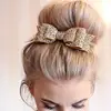 Kids Christmas Large Gold Glitter Sequins BowKnot Hair Clips For Girls Newborn Headwear Hair Accessories Glitter Felt Hair Bow