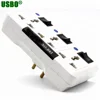 White 16a 250v 2p electrical multi plug socket with individual switch