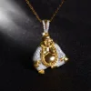 china wholesale price Buddhism jewelry laughing buddha pendant with gold plating