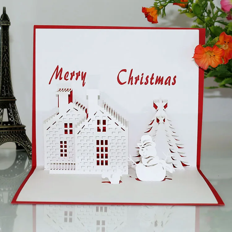 customized 3d christmas cards with your best wish and greeting