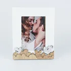 Custom printed MDF double heart designed of wooden lover photo picture frames