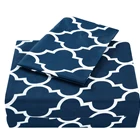 Bedding 4PC Bed Sheet Set 1 Flat Sheet, 1 Fitted Sheet, and 2 Pillow Cases (Queen, Navy)