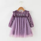 Spring autumn winter clothing chiffon full girls flowers kids clothes dress